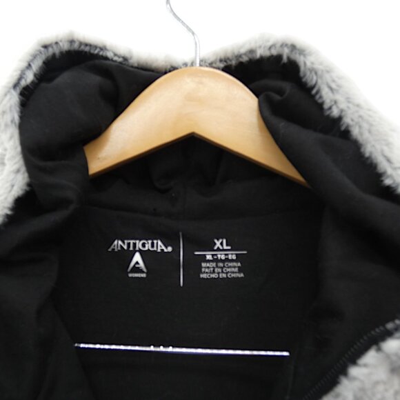 NWT NFL Bengals Faux Fur Vest XL Women’s Antigua Hooded Zip Team Apparel - Picture 8 of 14